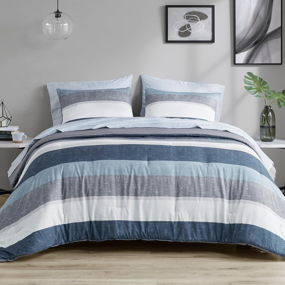 Madison Park Essentials Jaxon Bed in a Bag Comforter Set with Sheet, Printed ...