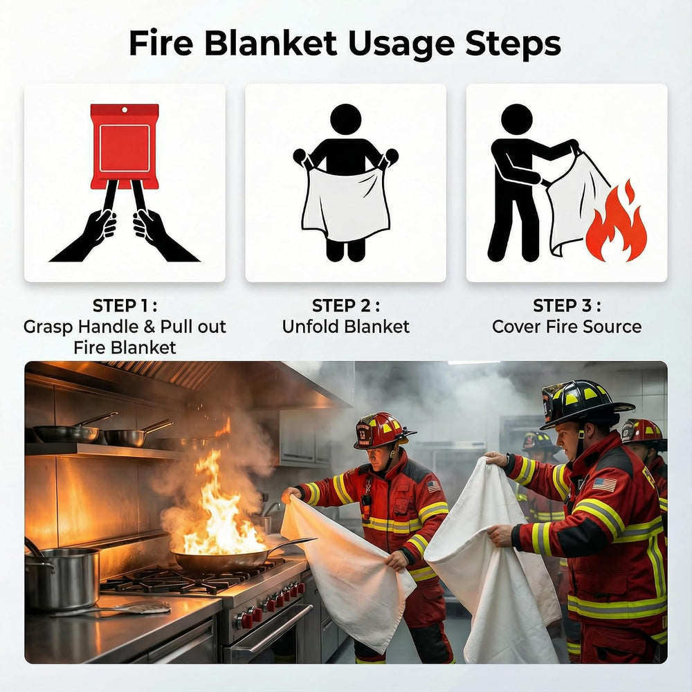 4 Pack,40"x40",Emergency Fiberglass Fire Blanket,Fire Suppression,H...
