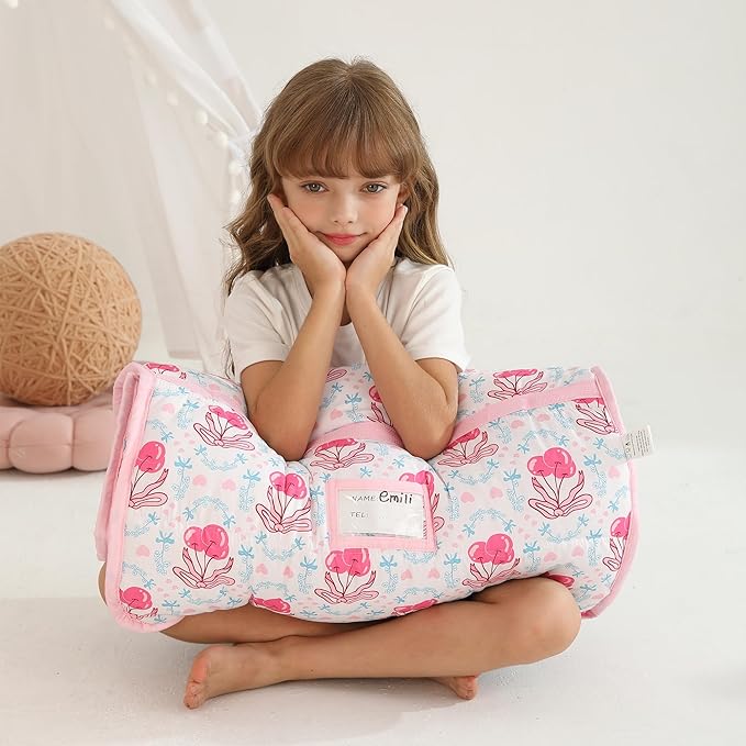 Toddler Nap Mat with Pillow and Blanket, Extra Large Rolled Napping Mats - Image 9