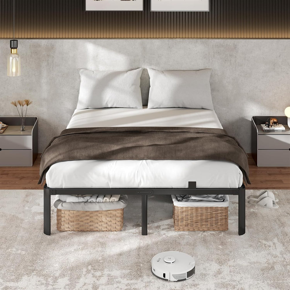 Metal Bed Frame Full Size, 14 Inch Heavy Duty Platform with Storage Space
