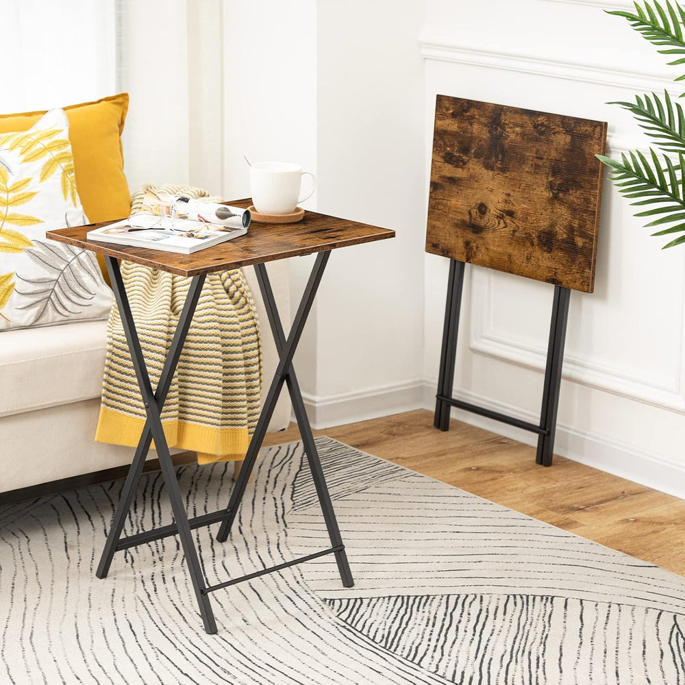 HOOBRO Folding TV Table, TV Tray, Stable Snack Table for Small Space