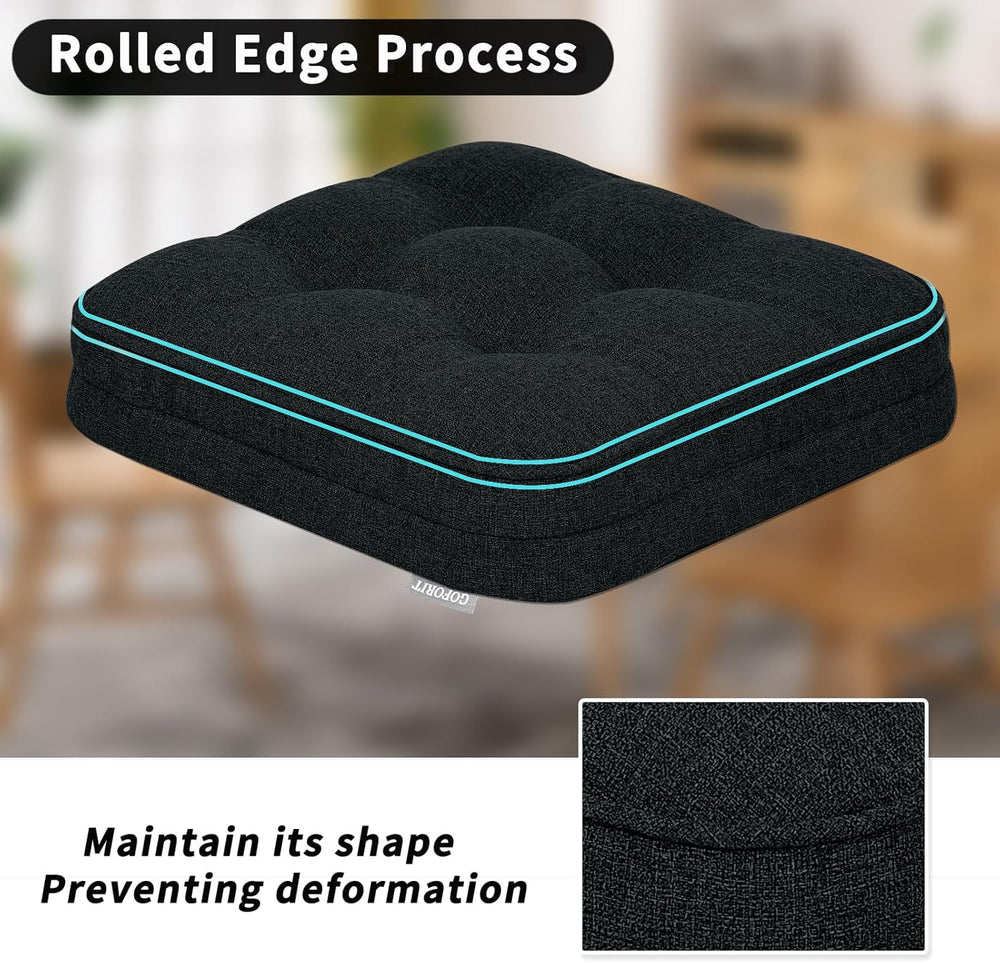 GOFORIT Chair Cushions Set of 2,Tufted Shredded Memory Foam Chair Pads, Non-S...