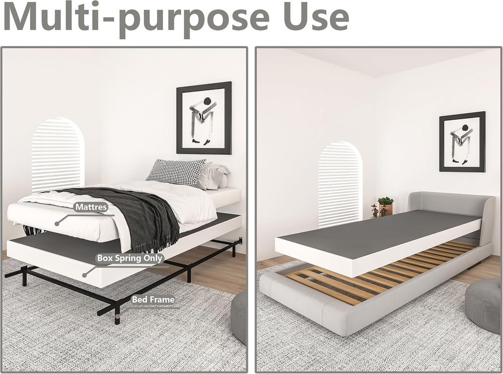 5 Inch Twin Size Box Spring with Fabric Cover, Heavy Duty Metal Mattress Foun...