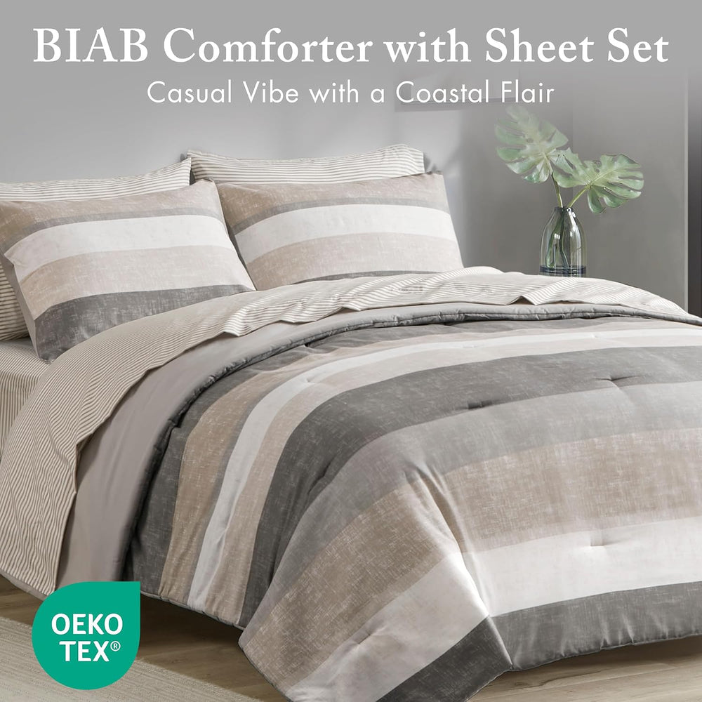 Madison Park Essentials King Comforter Set, Bed in A Bag Comforter & Shee...
