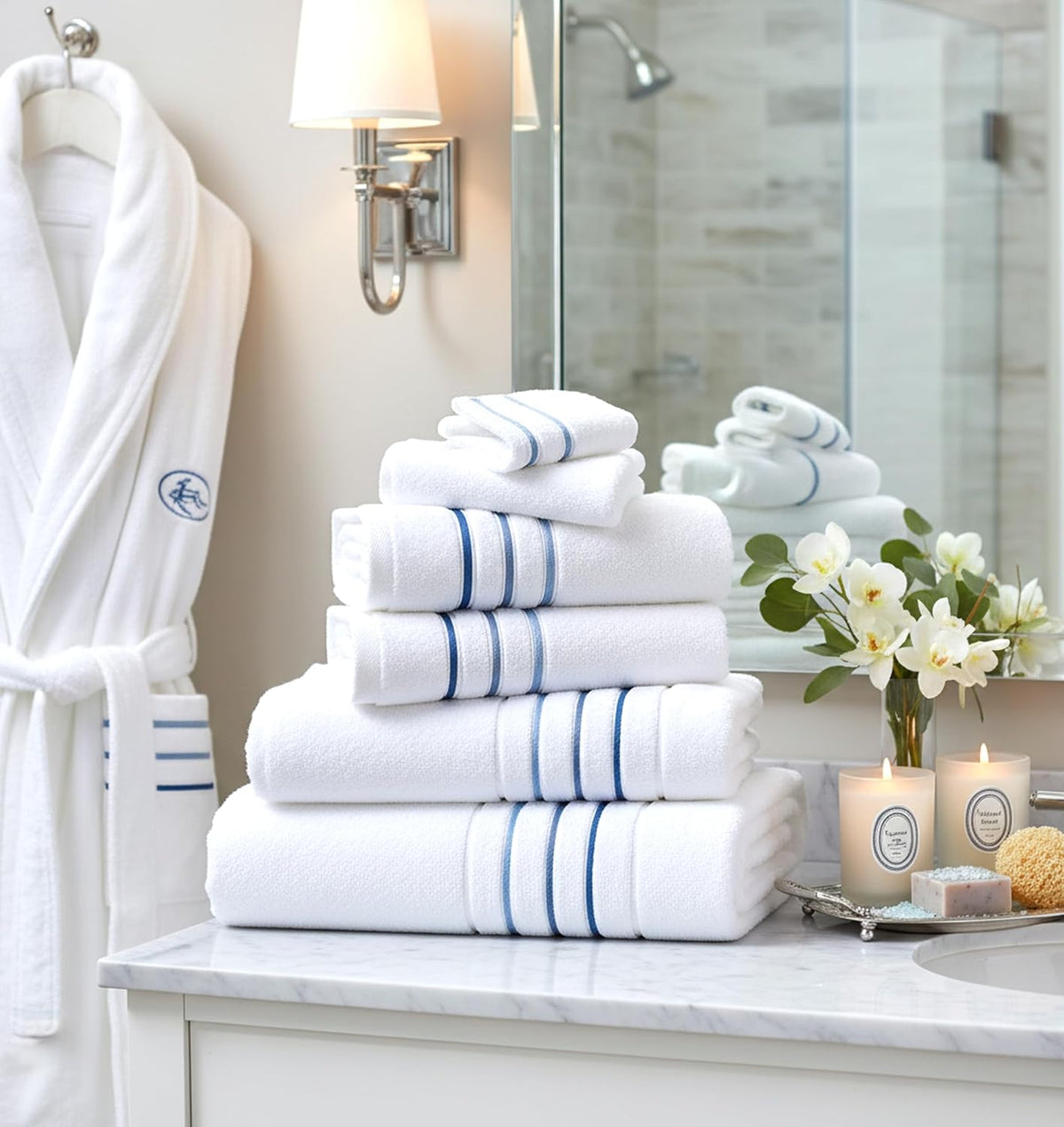 bath towels set for bathroom – luxury 6-piece, package contents