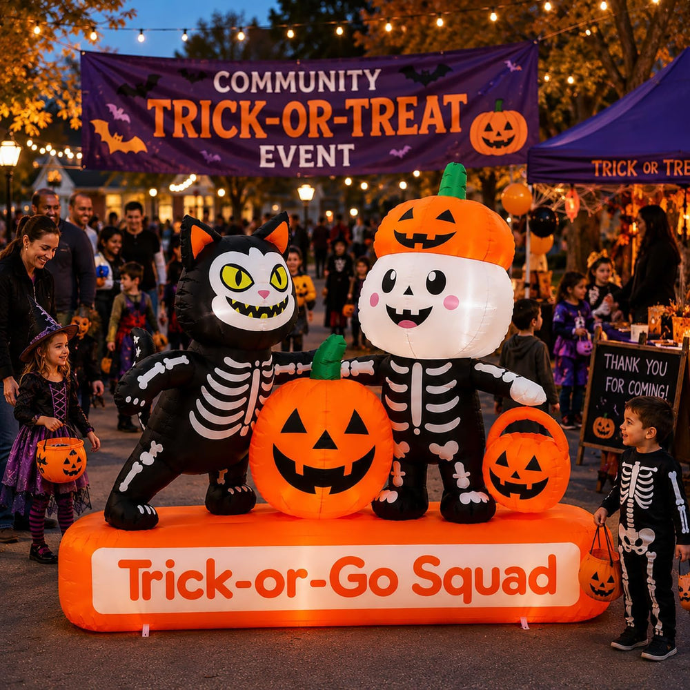 Toiyjofe 7FT Halloween Inflatables Trick-or-Treat Squad Yard Decoration