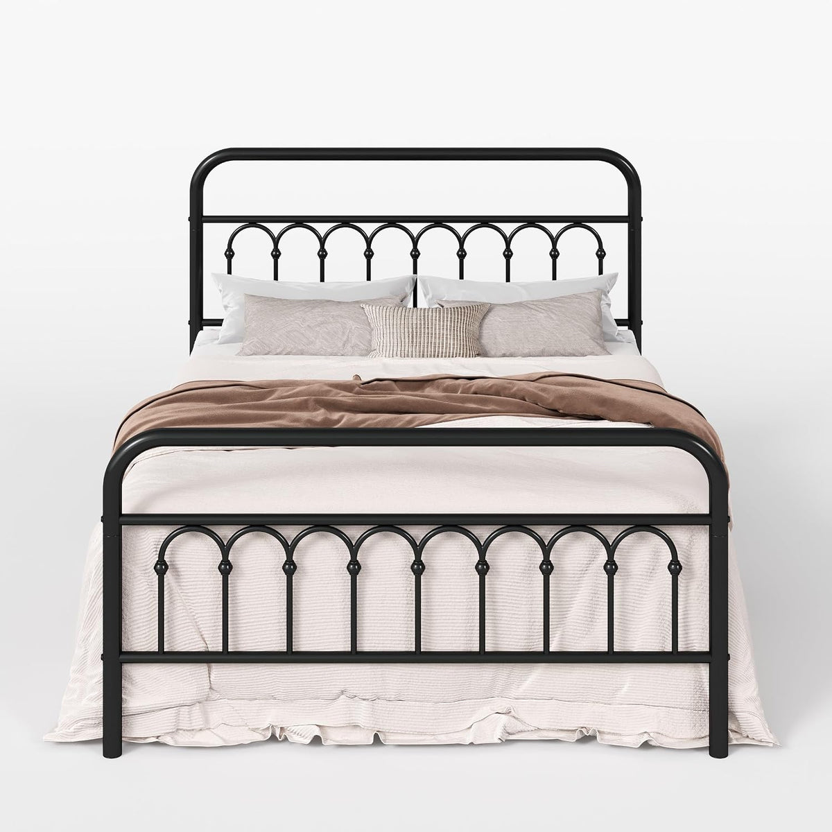 sha cerlin queen size metal platform bed frame, view 9
