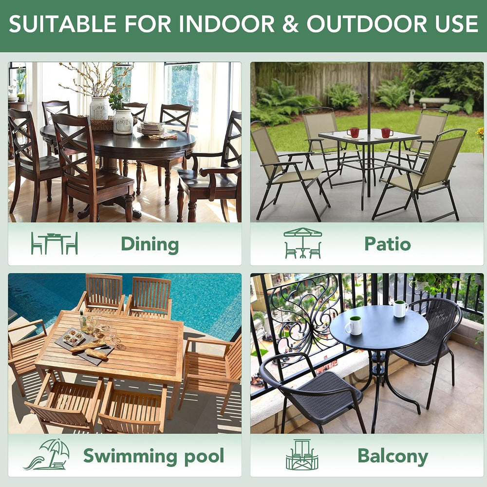 Outdoor Chair Cushions Set of 4: Waterproof & Fade Resistant Seat Cushion...
