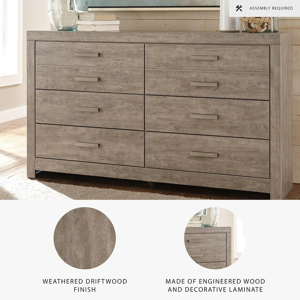 Signature Design by Ashley Culverbach Scandinavian 6 Drawer Dresser, Weathere...