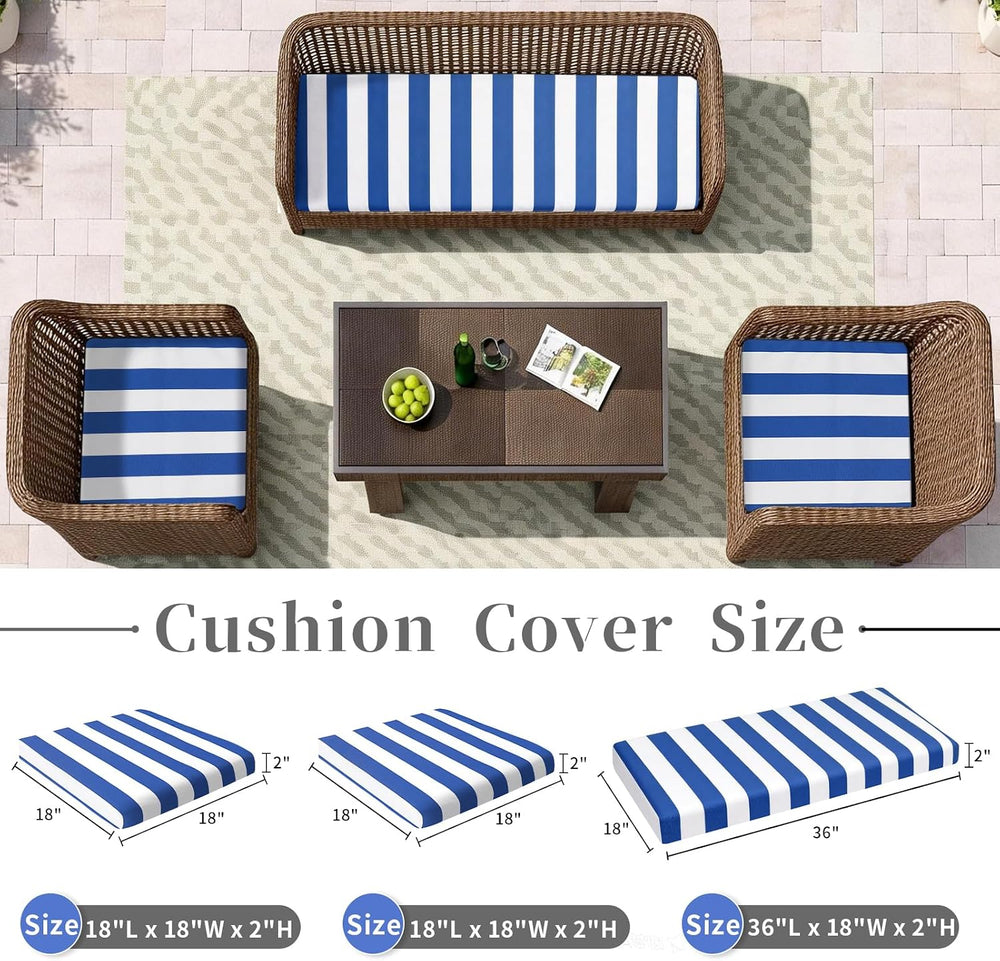3 Pack Outdoor Patio Cushions Replacement Covers Waterproof