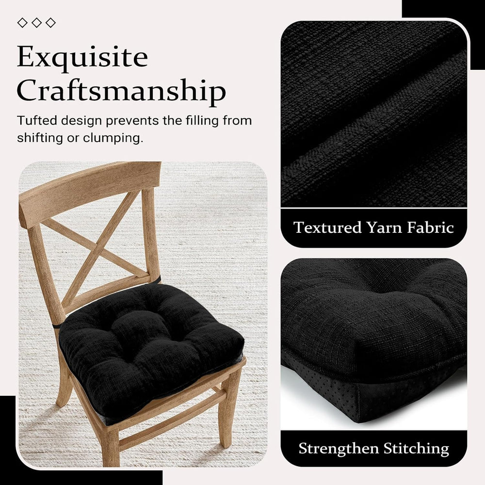 Wellsin Chair Cushions for Dining Chairs, Non-Slip Kitchen Chair Pads with Ti...