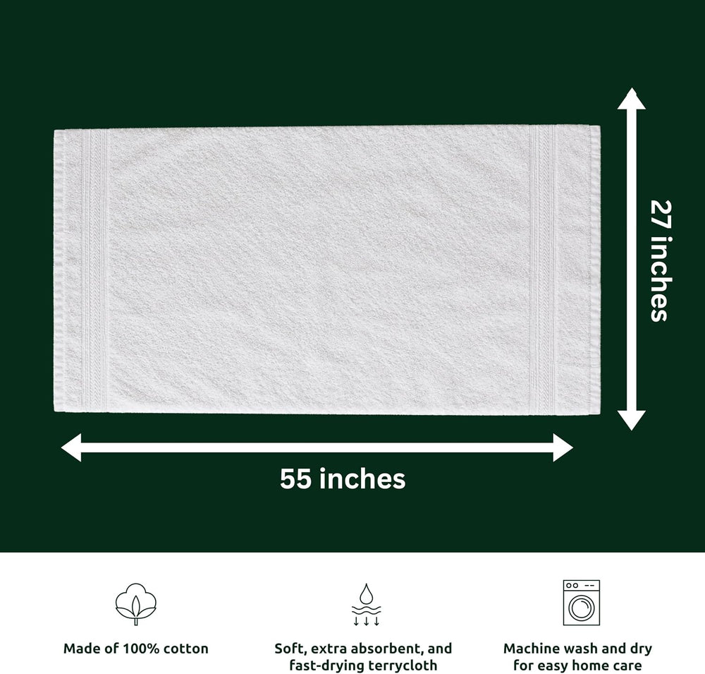 Bath Towels Pack of 6, 27x55 Inches, 550 GSM 100% Ring Spun Cotton Towels for...
