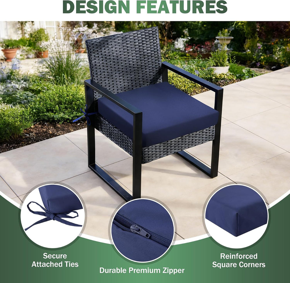 Outdoor Chair Cushions Set of 2, 19x19x3 Inch Waterproof & Fade Resistant...