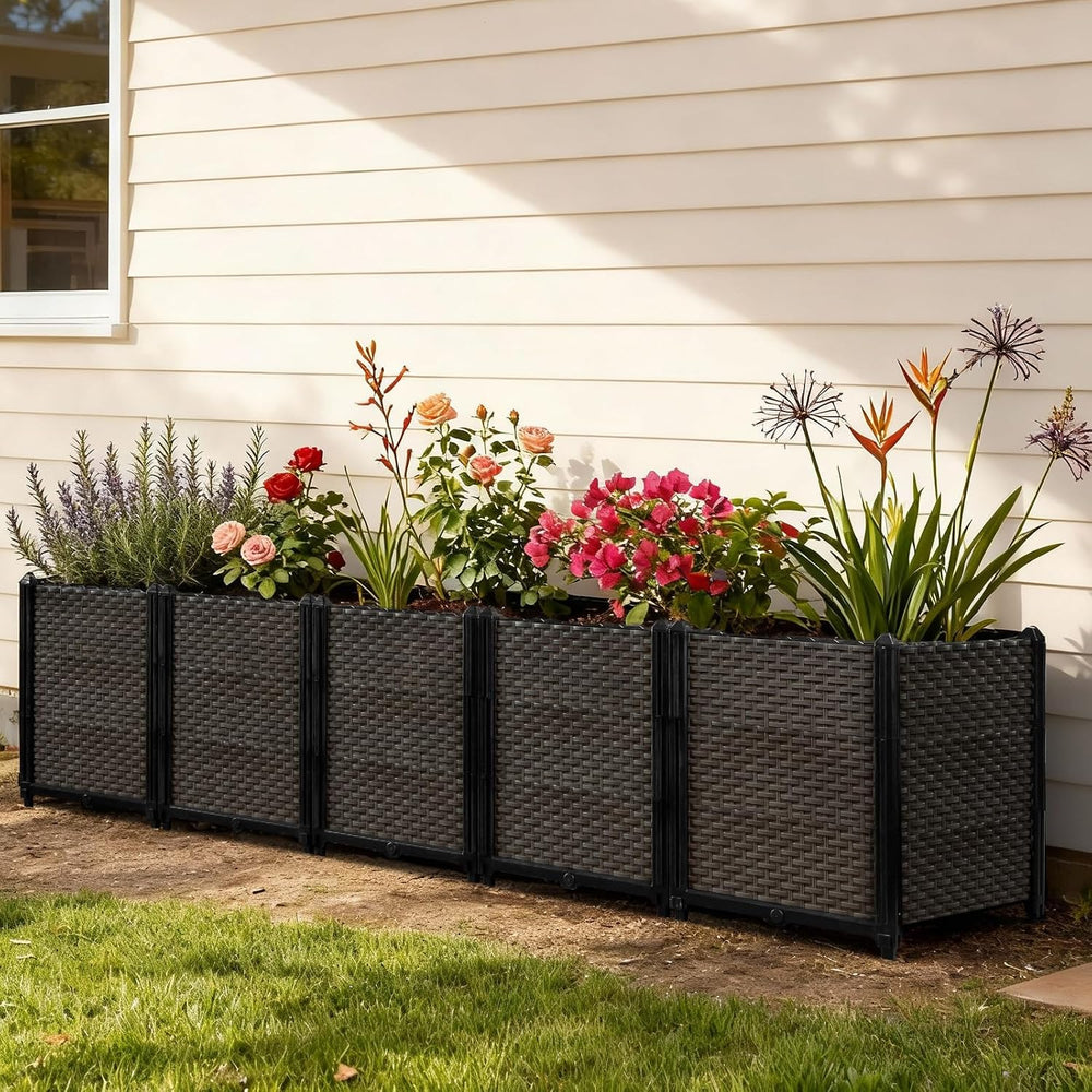 Large Raised Planter Box Outdoor Self Watering 78.7"x15.7"x19.7&quo...