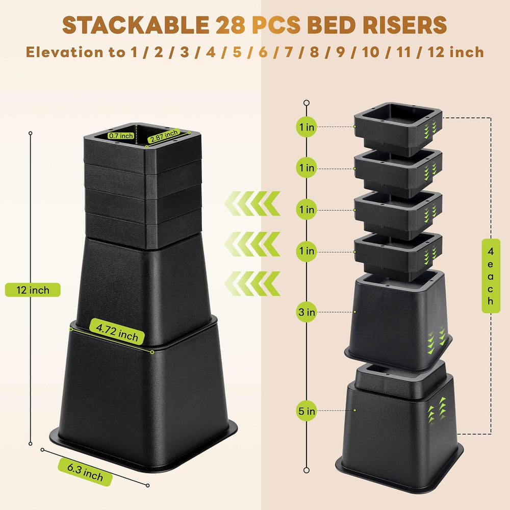 Adjustable Bed Risers 12 Inch