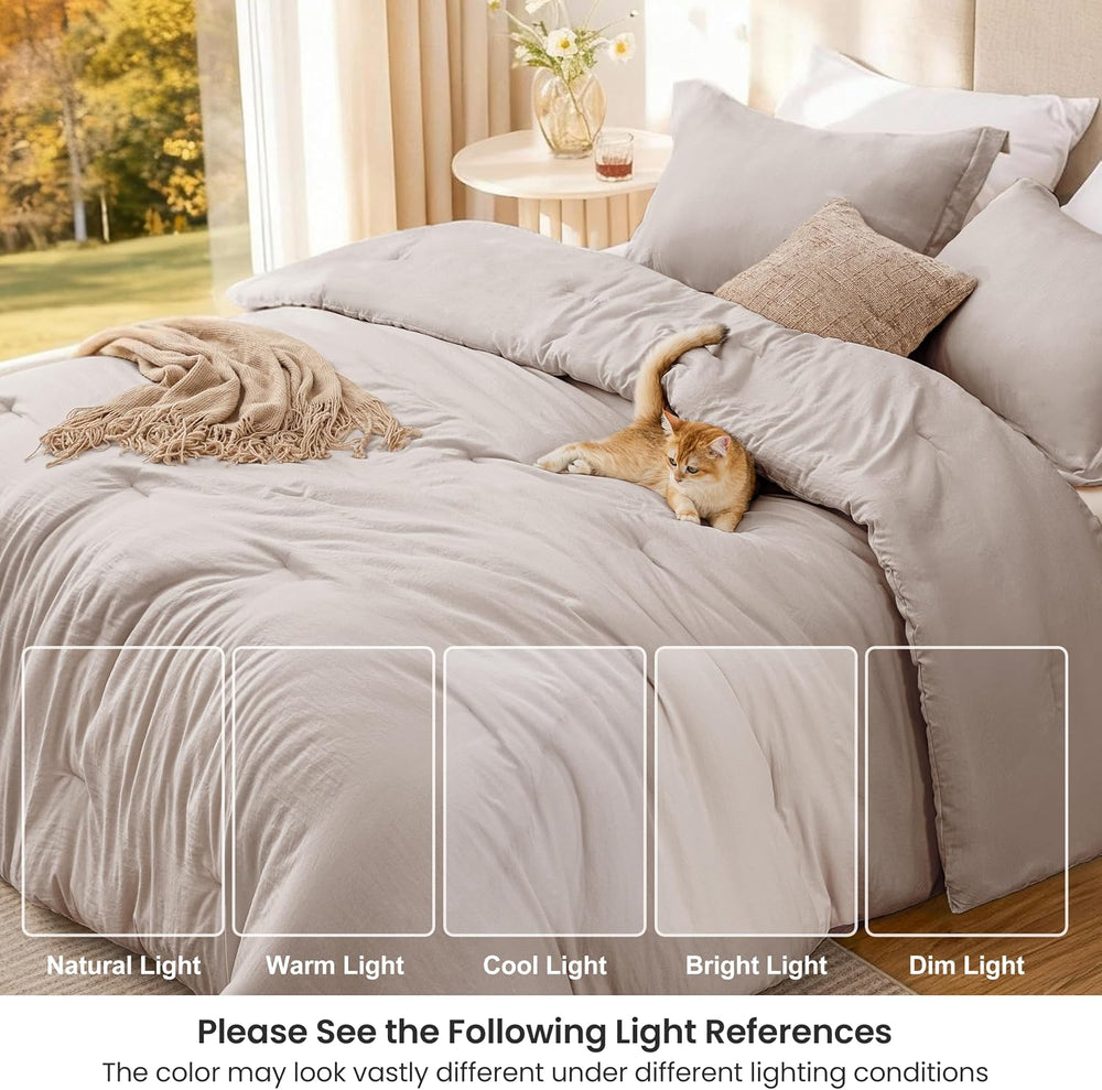 Love's cabin Burlwood Twin/Twin XL Comforter Set, 2-Piece Prewashed Bed Set