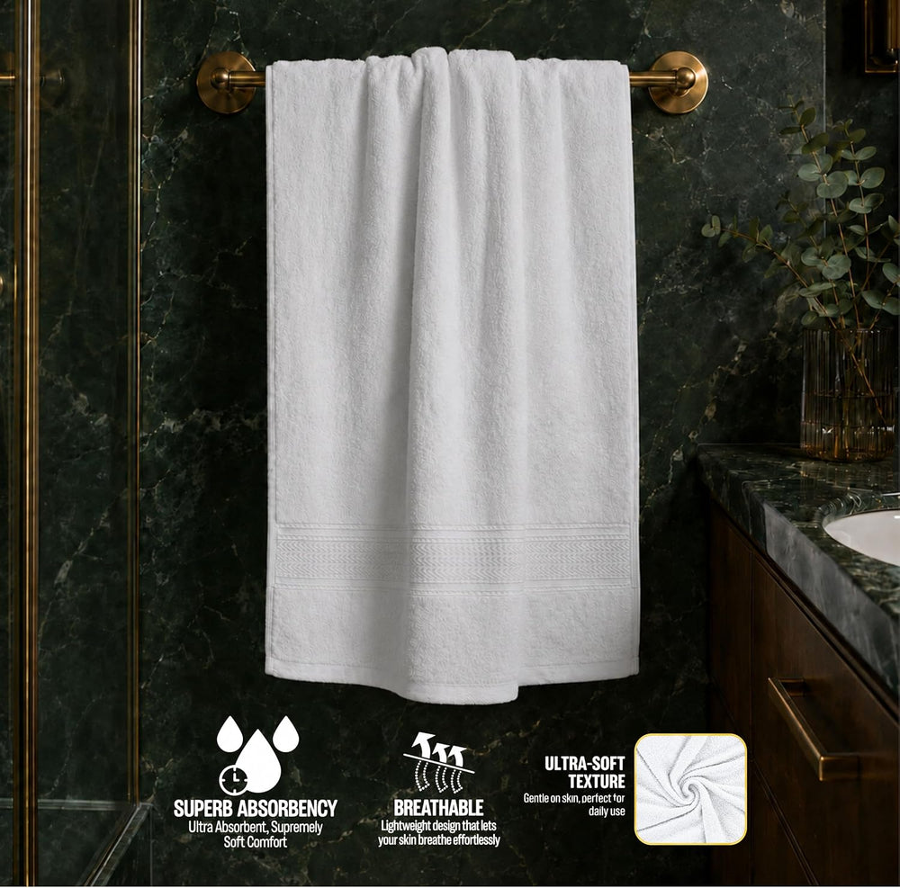 Bath Towels Pack of 6, 27x55 Inches, 550 GSM 100% Ring Spun Cotton Towels for...