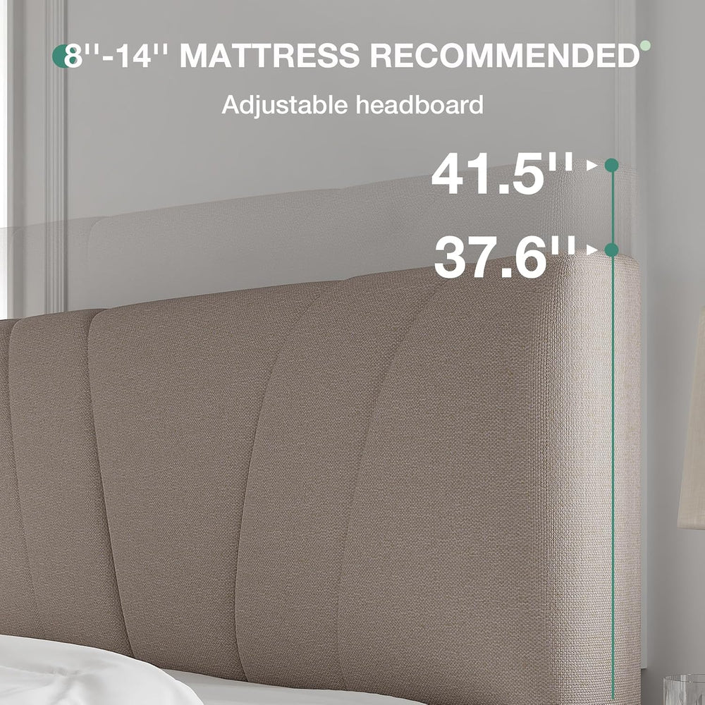 Novilla Full Size Bed Frame with Adjustable Headboard Platform Full Bed Frame...