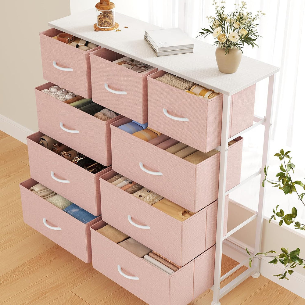 DUMOS 9 Drawer Dresser for Bedroom, Storage Organizer Chest of Drawers