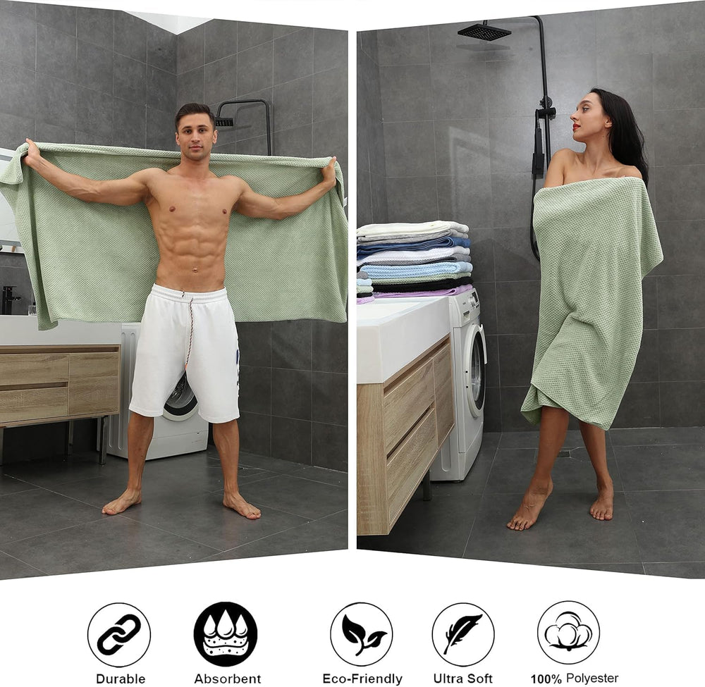 8-Piece Bath Towel Set, 2 Extra Large Bath Towel Sheets, 2 Hand Towels and 4 ...