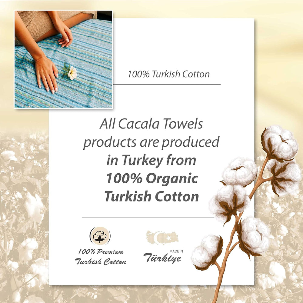 Cacala Extra Large Hand loomed Turkish Bath Towels Set of 4, 100% Cotton Quic...