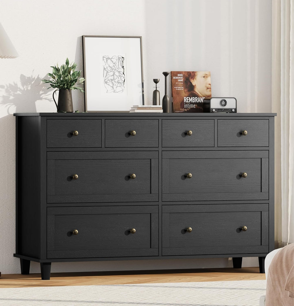 Dresser for Bedroom 8 Drawer Wood Dresser 56.3" Wide, Large Storage Ches...