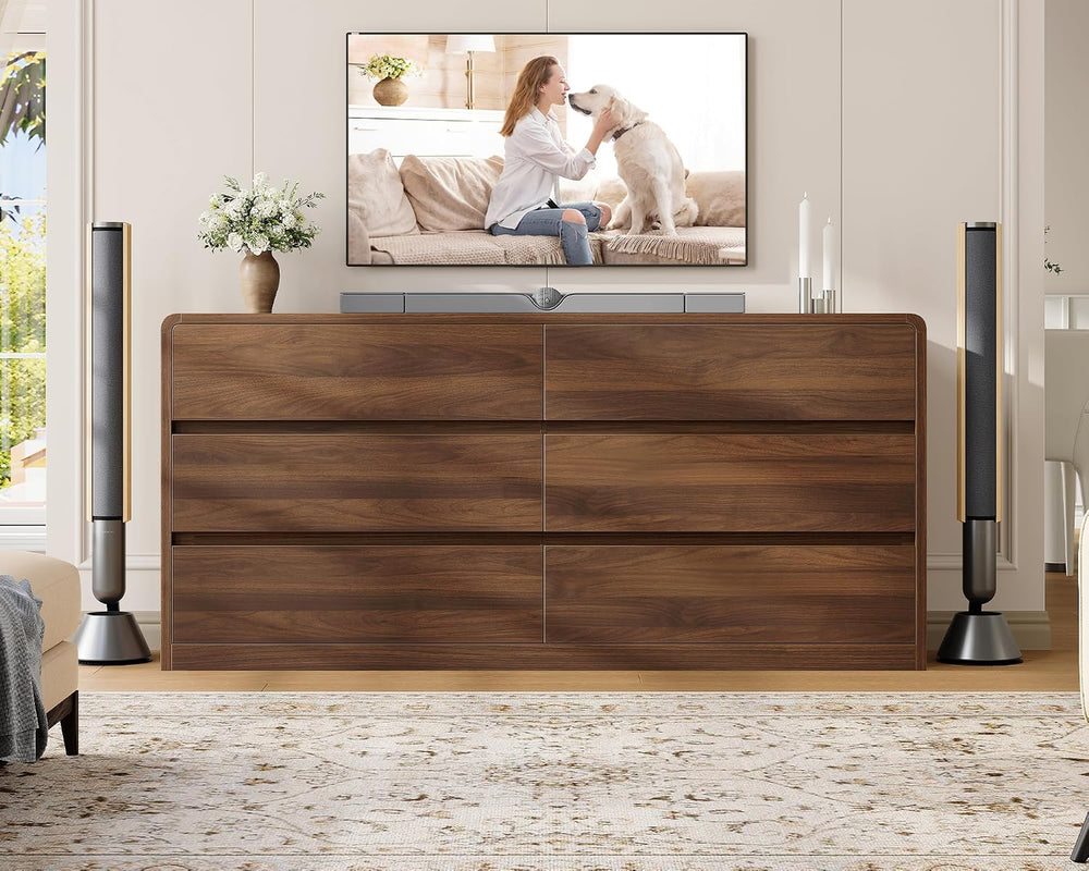 TEENFON 55" Dresser for Bedroom with 6 Drawers, Dressers & Chests of...