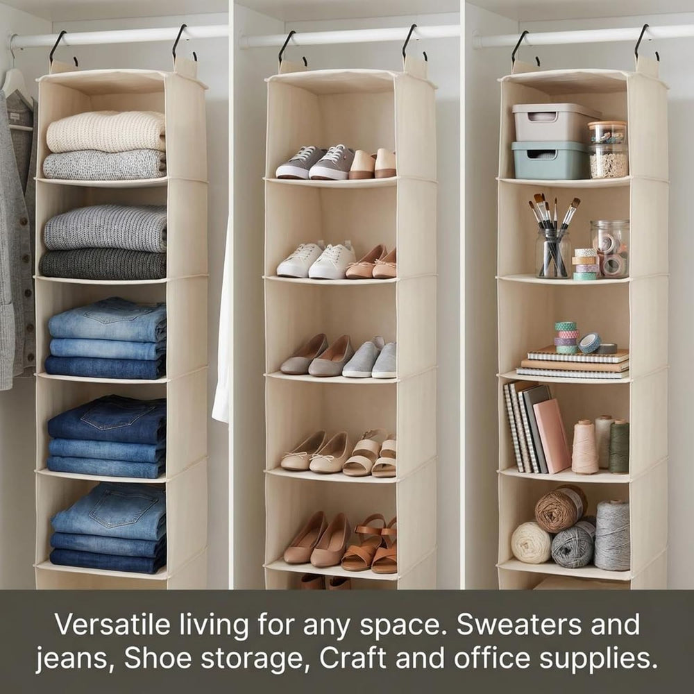Household Essentials Cedarline 6‑Shelf Hanging Closet Organizer in Heavy‑Duty...