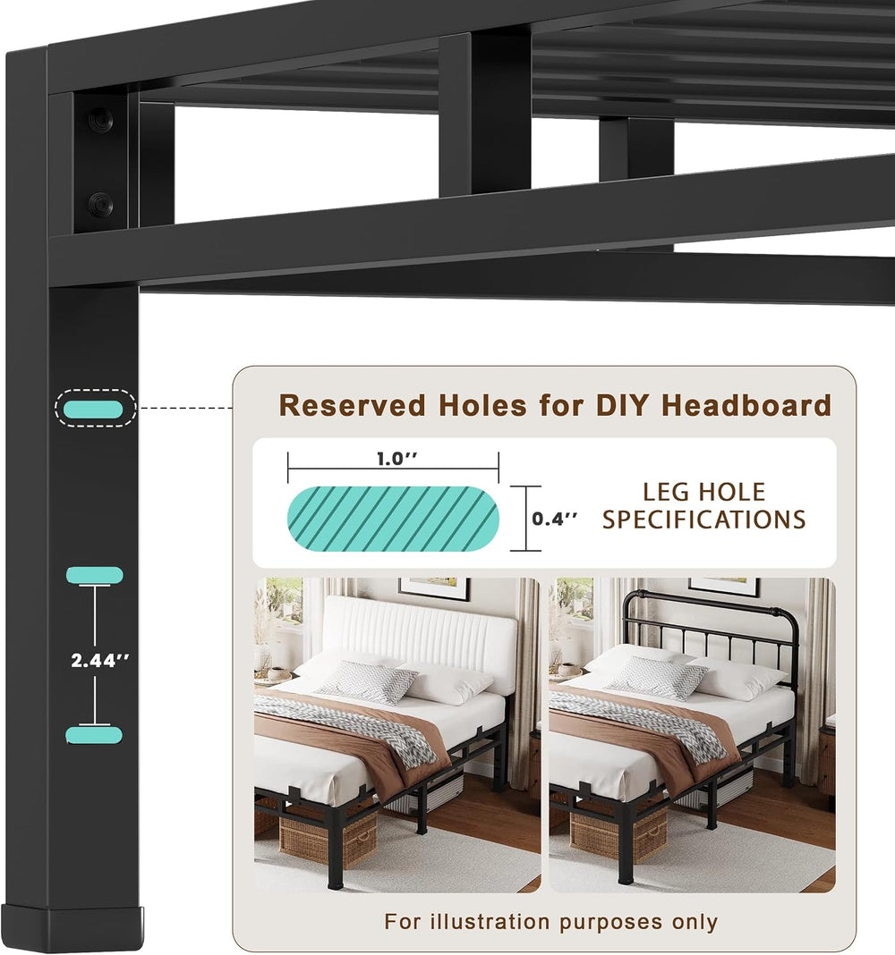 ROIL 20 Inch Queen Bed Frame Double Layer 2 in 1 Platform with Round Corner