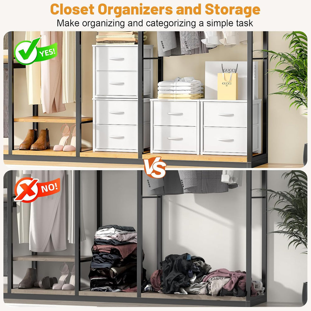 White Stackable Storage Drawers, Closet Organizer Drawers for Clothes