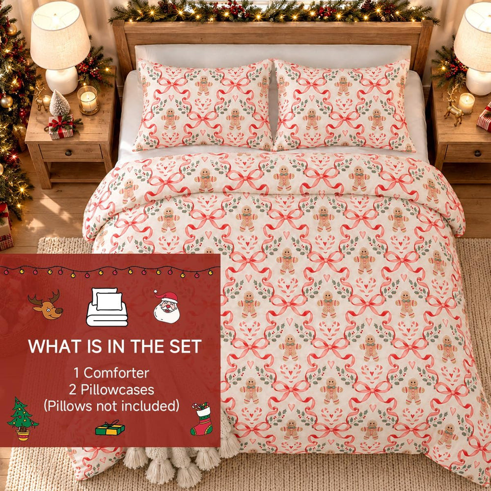 Christmas Comforter Set Full Size,Christmas Bedding Set in a Bag