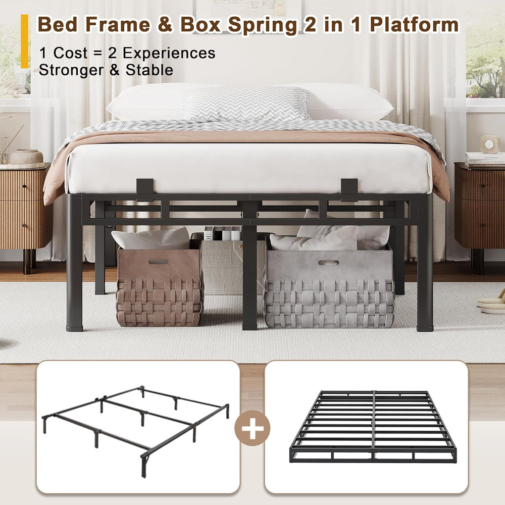 ROIL 20 Inch Queen Bed Frame Double Layer 2 in 1 Platform with Round Corner