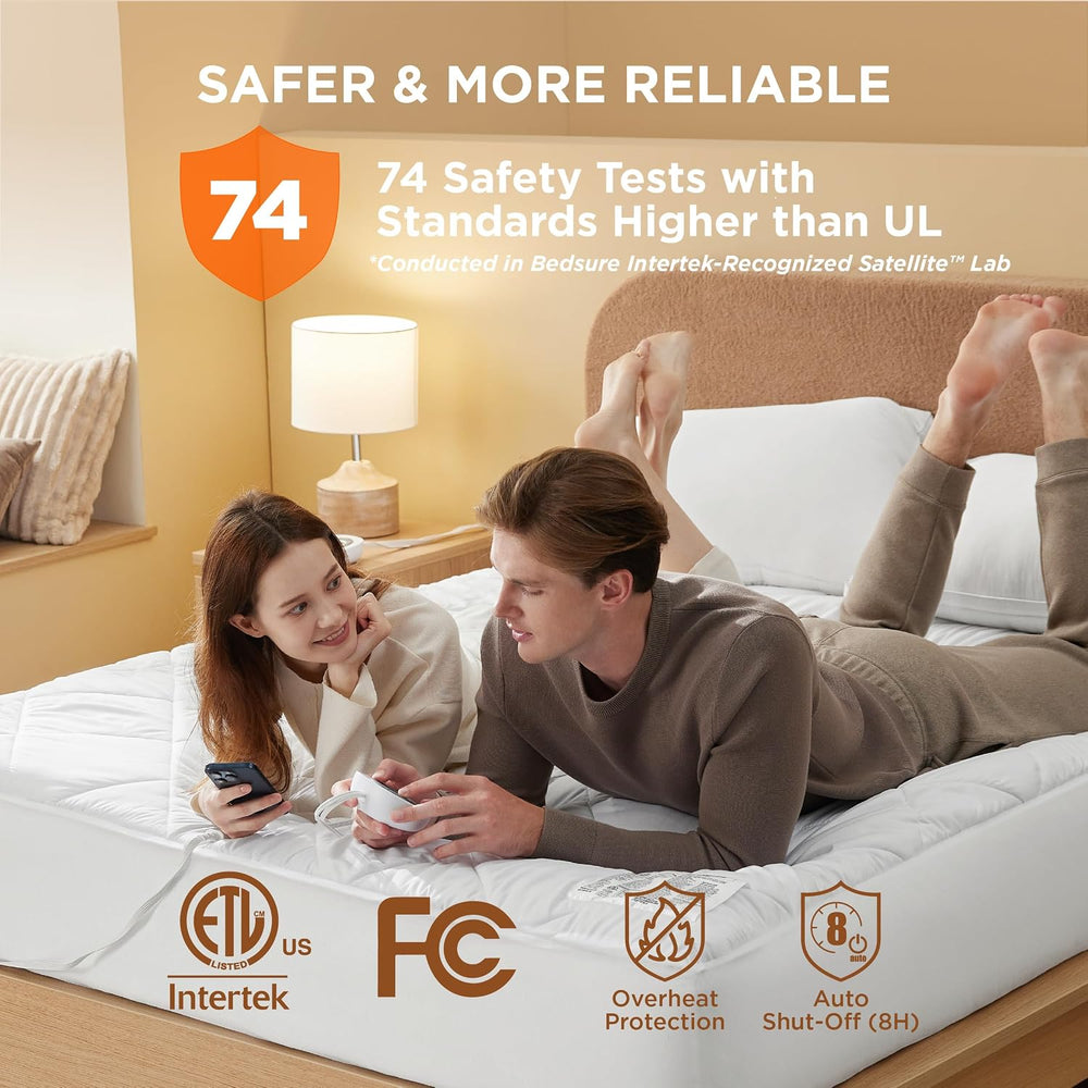 Bedsure Heated Mattress Pad King, Bed Warmer with Preheat & Memory Function