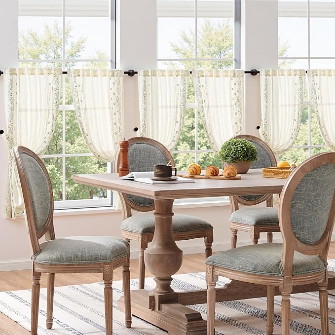jinchan Winslow Linen Curtains 45 Inch Length Christmas Decorations Farmhouse - Image 9