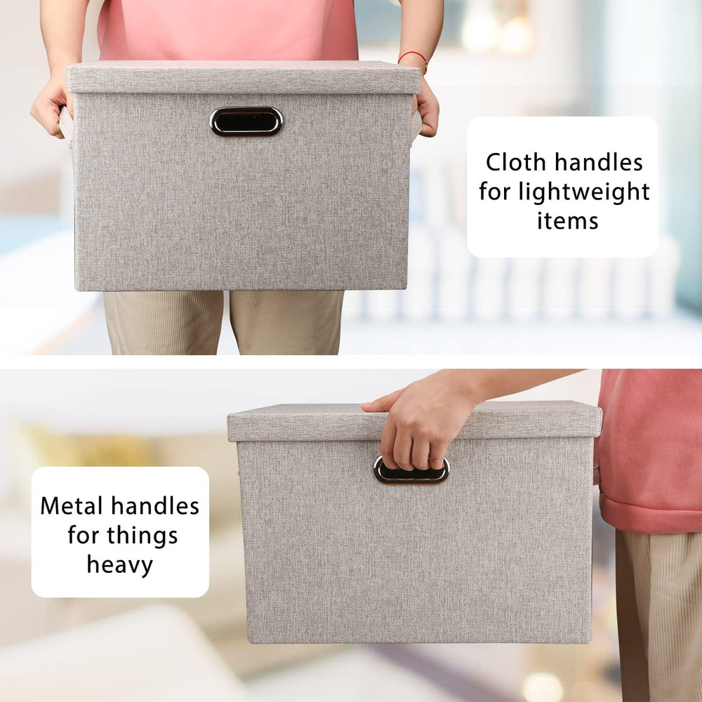 Graciadeco Large Quart Collapsible Stackable Storage Bins with Lids, 3 Packs ...