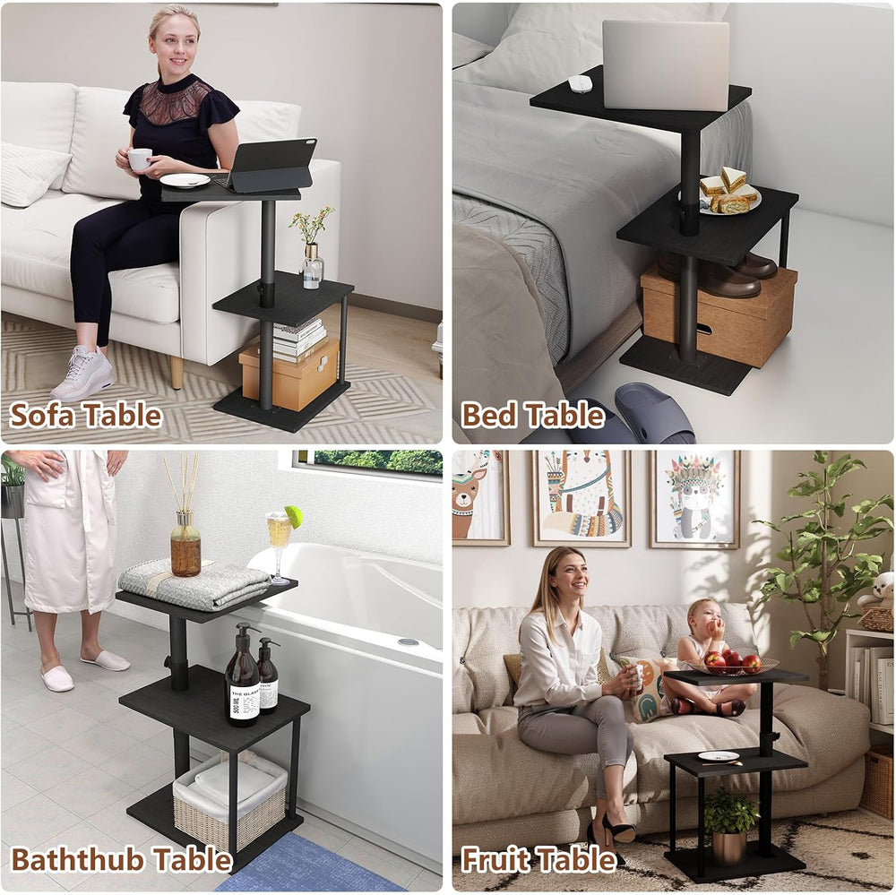 Faesun Swivel Side Table for Couch Arm, Adjustable C End Table for Recliner o...
