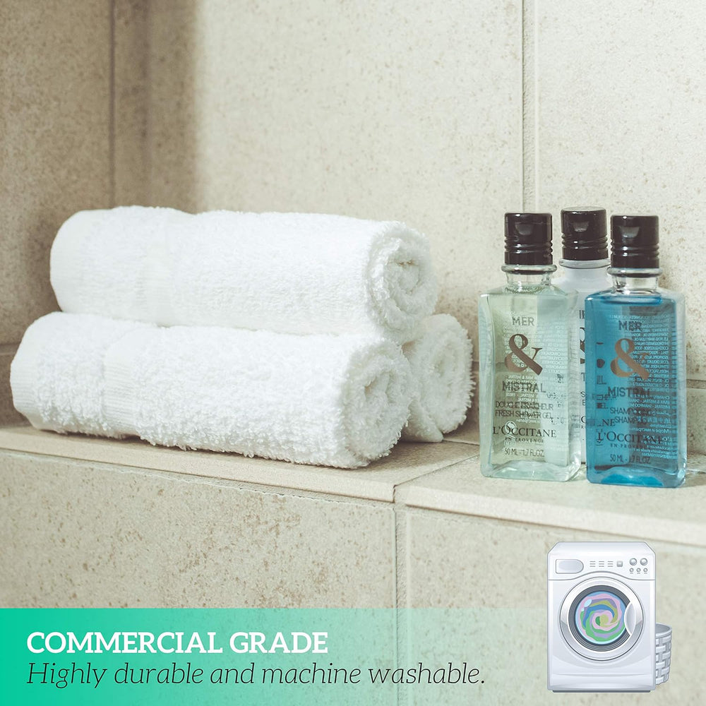 GREEN LIFESTYLE Washcloths 12" x 12" 50 Pack - 100% Cotton Wash Clo...
