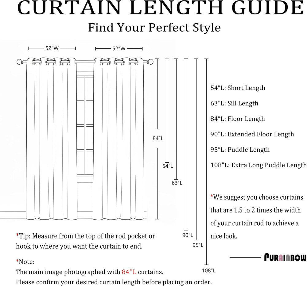 Purainbow Beige Blackout Curtains 84 Inch Long for Bedroom Grommet 2 Panels