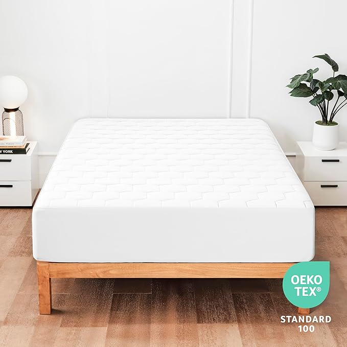 Hearth & Harbor 12 Pack Twin Size Quilted Fitted Mattress Pad Cover, 100% - Image 9