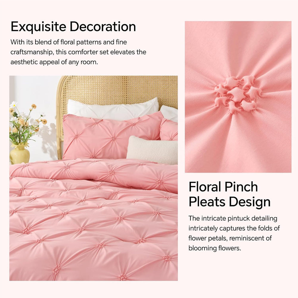 BEDELITE Pink Queen Comforter Set,Fluffy & Soft Comforter