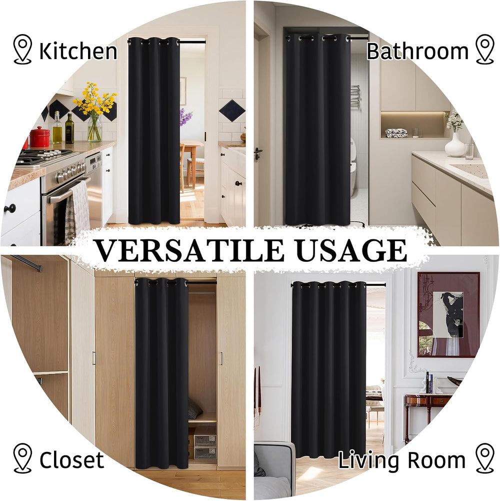 RYB HOME 100% Blackout Curtain, Bedroom Patio Sliding Glass Door Drape