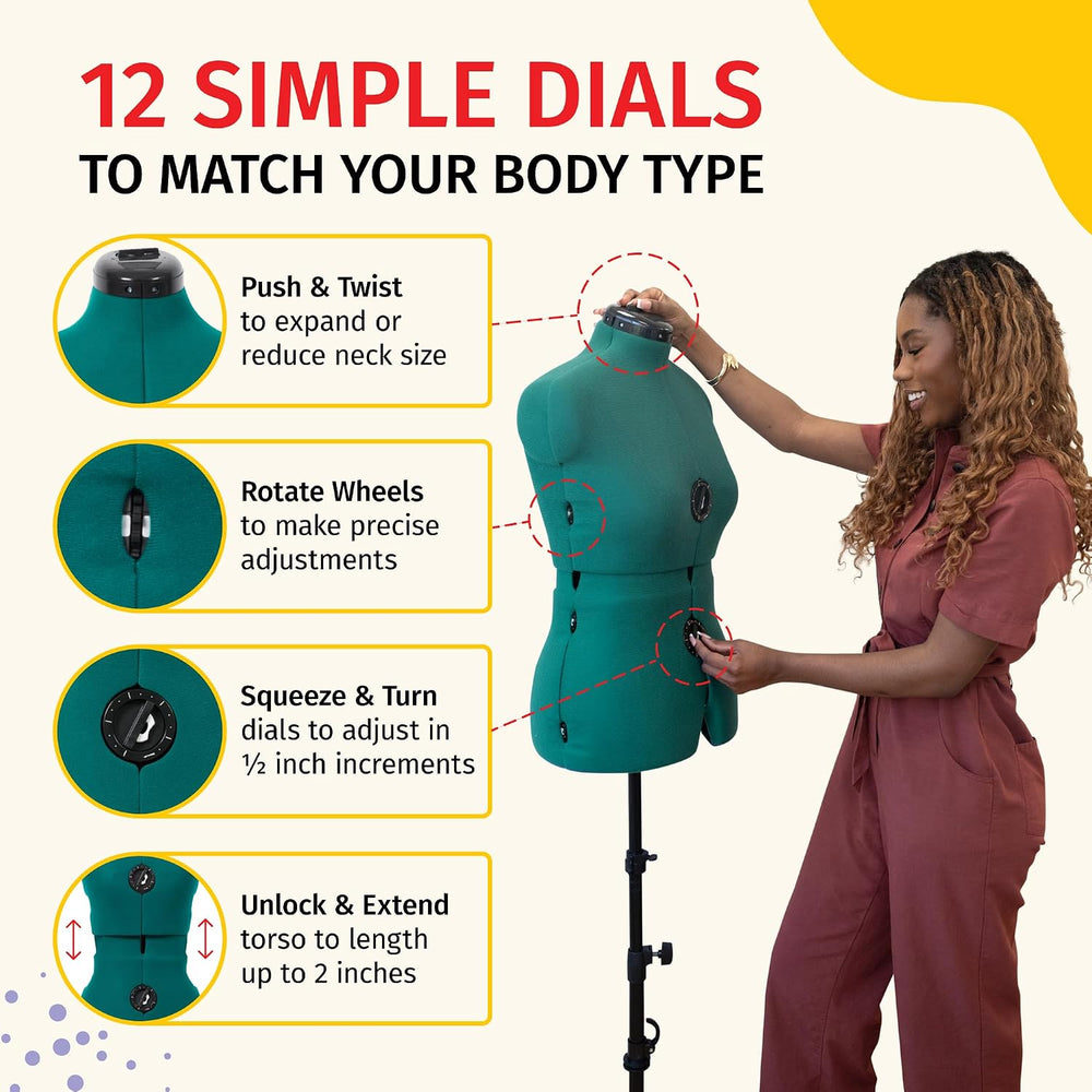 Dritz Sew You Adjustable Dress Form for Sewing, Small/Medium Sizes, US 4-12