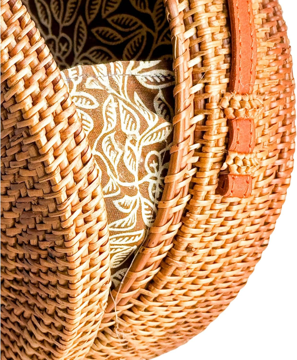 Utama Rattan Bag - Handmade Crossbody Wicker Woven Purse