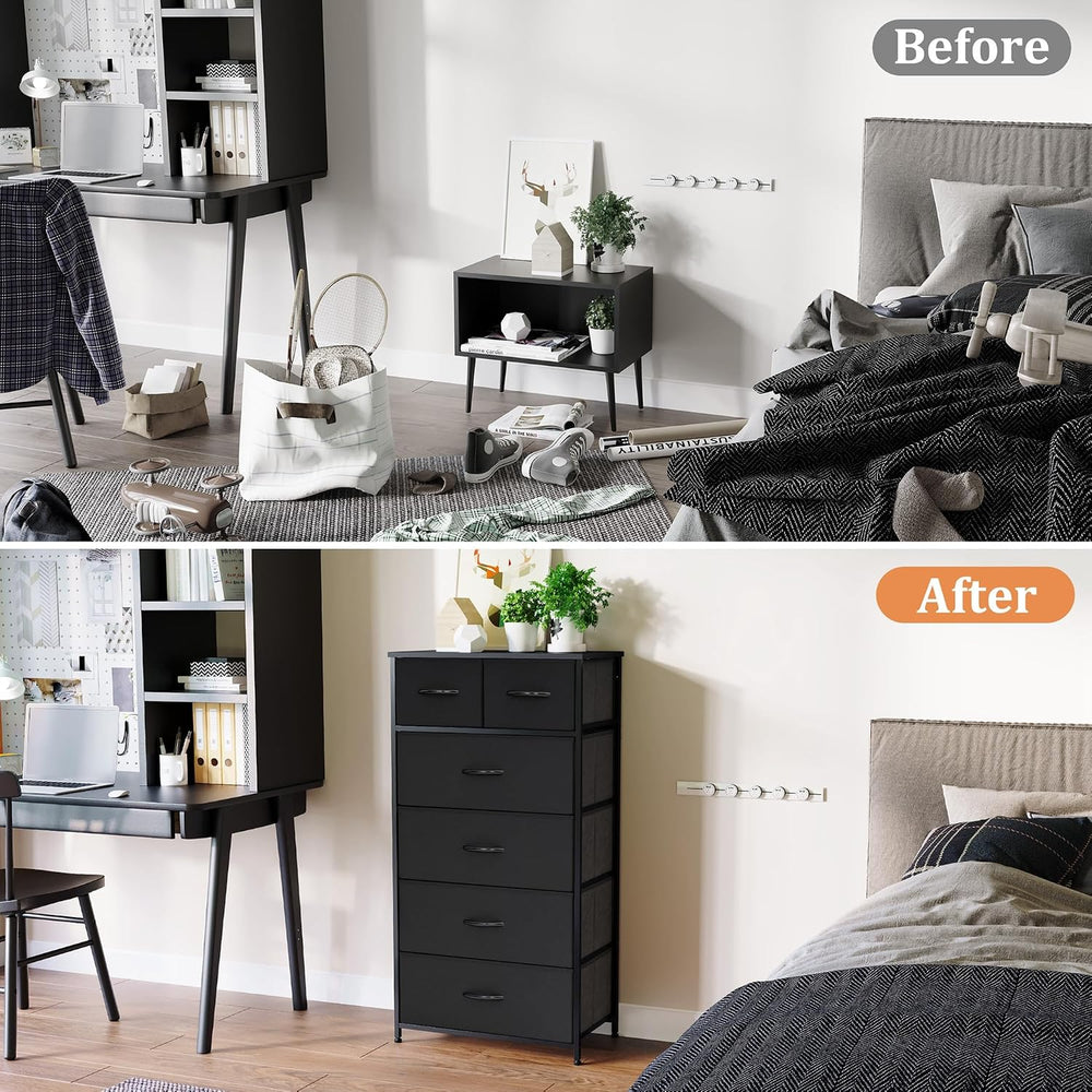 Tall Dresser for Bedroom, Fabric Storage Tower with 6 Drawers