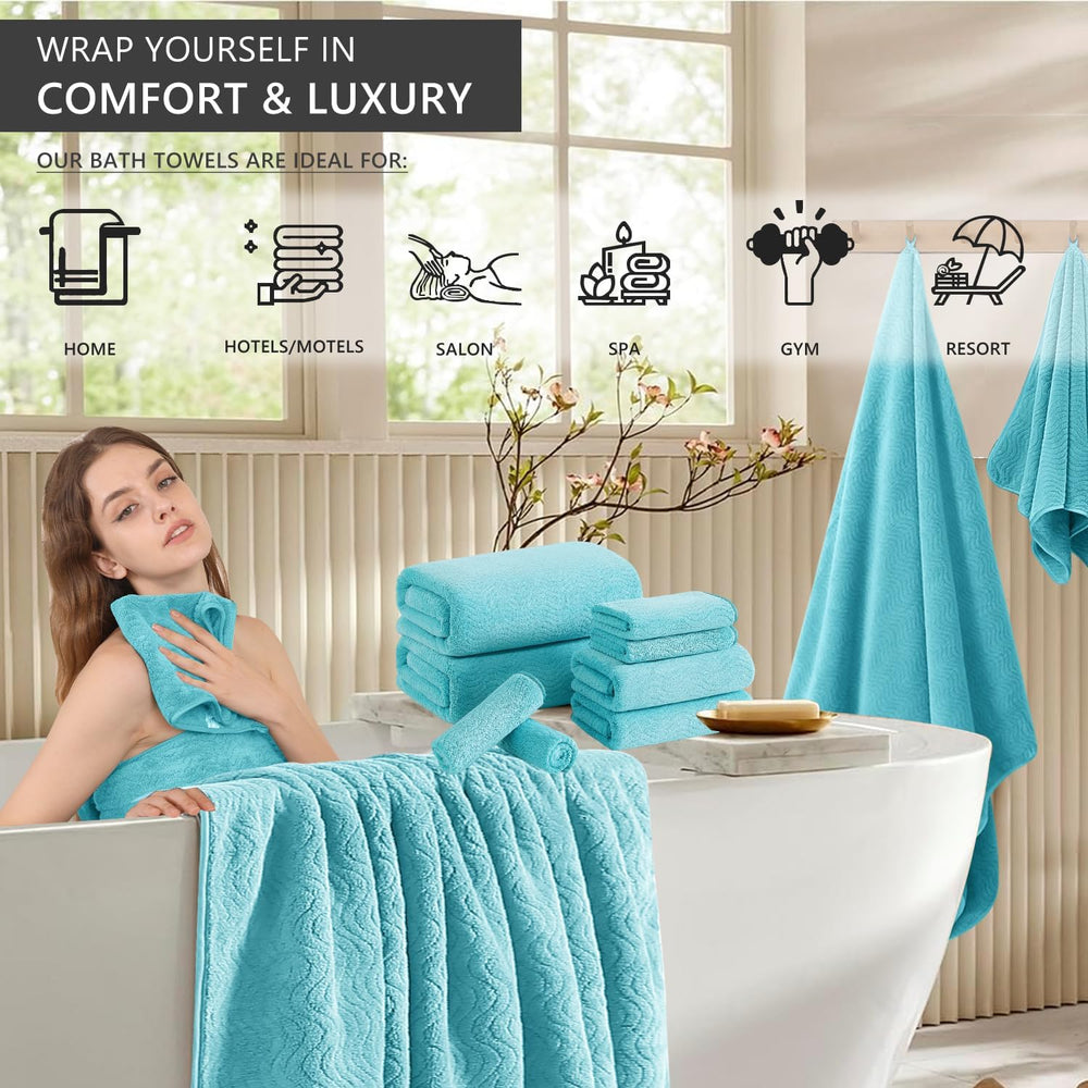 4 Piece Extra Large Bath Towel 35"x70" Oversized Bath Sheet Bath To...