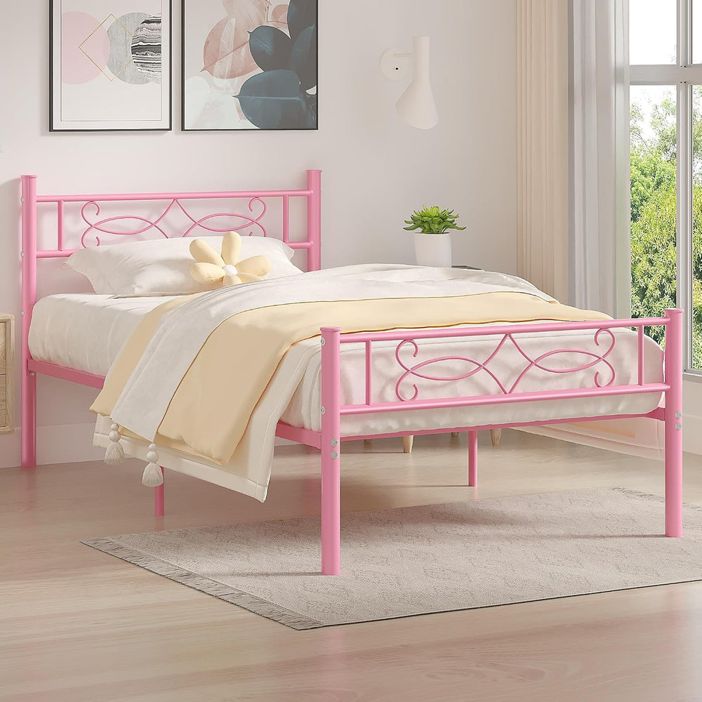 VECELO 14" Twin Size Bed Frame Set of 2,Twin Metal Platform Bed Frame wi...