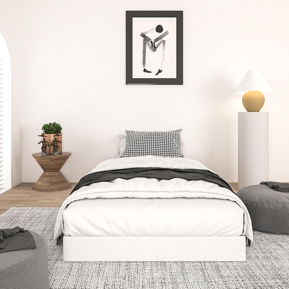 5 Inch Twin Size Box Spring with Fabric Cover, Heavy Duty Metal Mattress Foun...