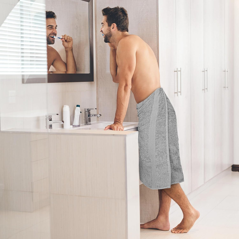TEXCRAFT Large Bath Towels Set of 6 – 100% Cotton Terry – 24" x 50"...