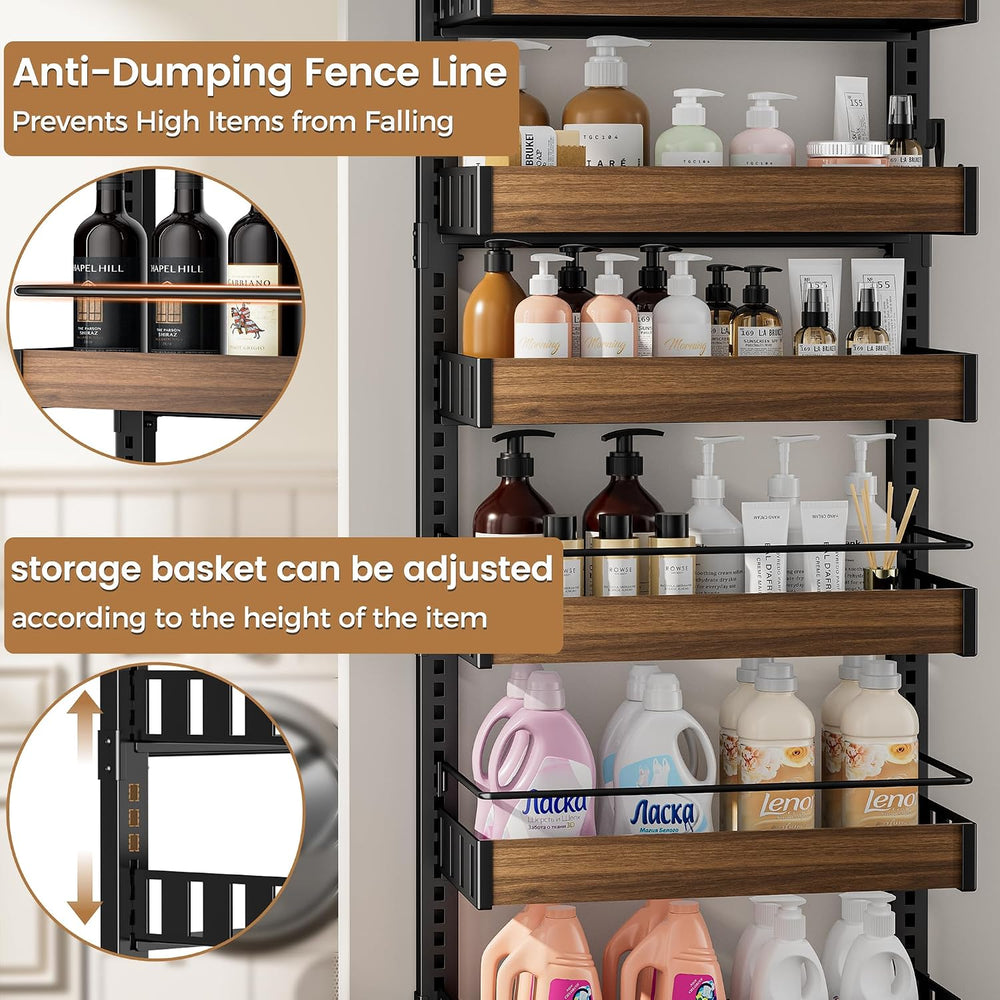 POKIPO 8 Tier Over The Door Pantry Organizer, 2 IN 1 Wall Mount or Hanging Sp...