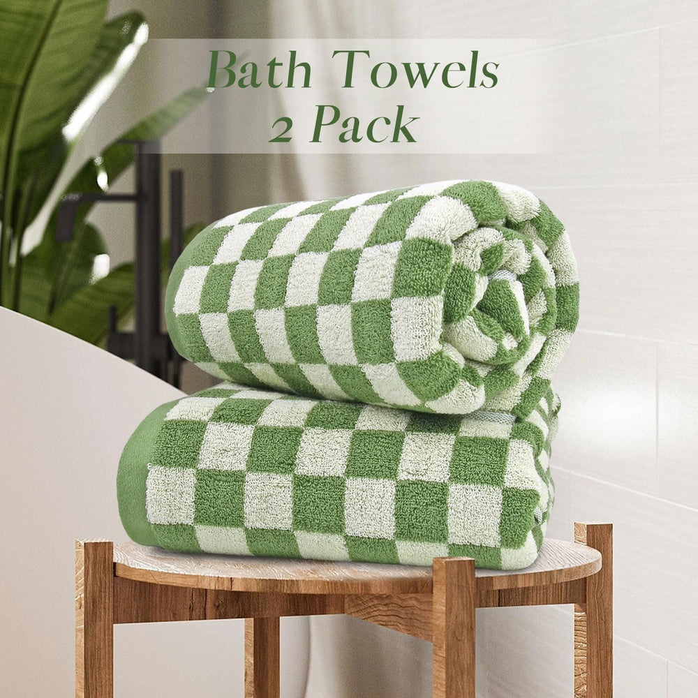 Bath Towels Set of 2 - Luxury Cotton Bathroom Shower Towels Body 55”x27.5”